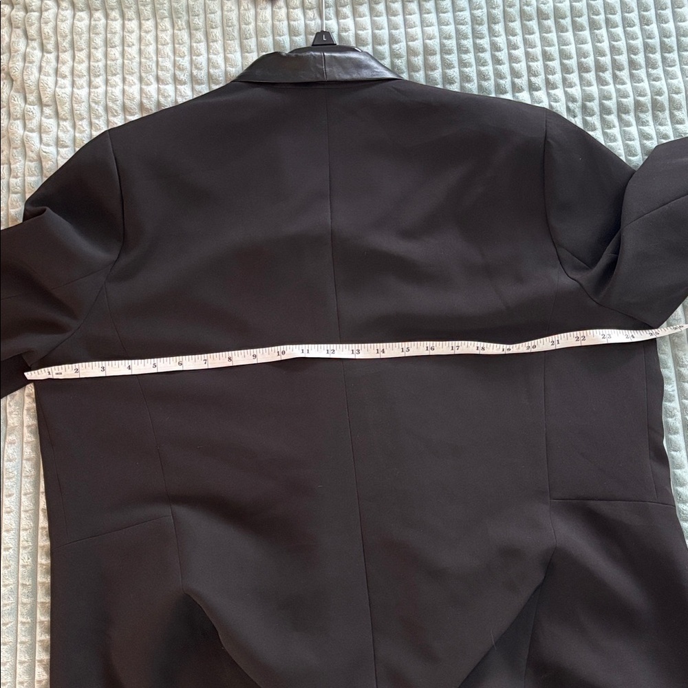 Laundry By Shelli Segal Black Blazer with Faux Leather Trim - Picture 7 of 8